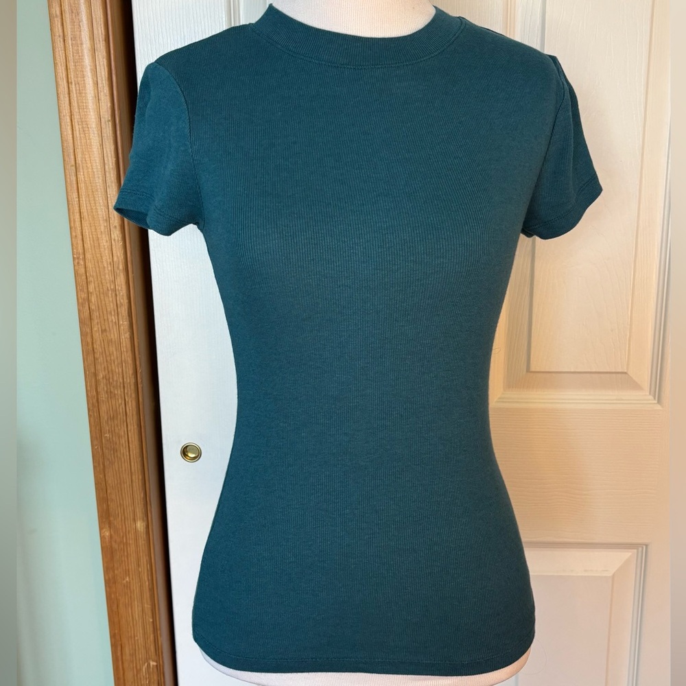 a new day Teal Short Sleeve Top